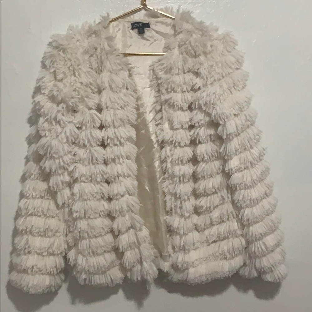 White fur coat